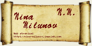 Nina Milunov vizit kartica